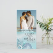 シーシェルドリームスビーチ結婚式サンキューアクア サンキューカード (スタンド正面)