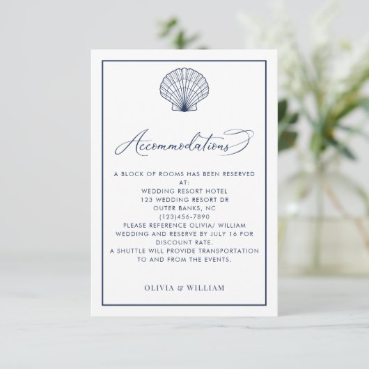 シーシェルネイビーブルービーチ結婚式宿泊施設 エンクロージャーカード (スタンド正面)