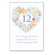 シーシェルハート水結婚色のカスタム テーブルナンバー (正面)