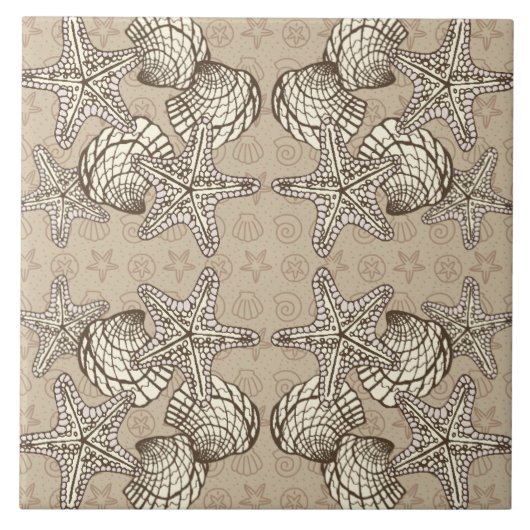 シーシェルバウンティヴィンテージパターン タイル (正面)