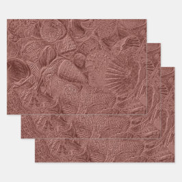 シーシェルバラ金ゴールド海ビーチデクペエレガントージ ラッピングペーパーシート