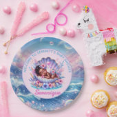 シーシェルパステルのアフリカ系アメリカ人ベビーガール ペーパープレート (パーティー)