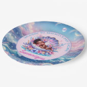 シーシェルパステルのアフリカ系アメリカ人ベビーガール ペーパープレート (アングル)