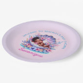 シーシェルパステルのアフリカ系アメリカ人ベビーガール ペーパープレート (アングル)