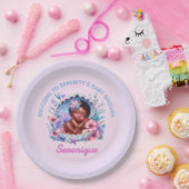 シーシェルパステルのアフリカ系アメリカ人ベビーガール ペーパープレート (パーティー)