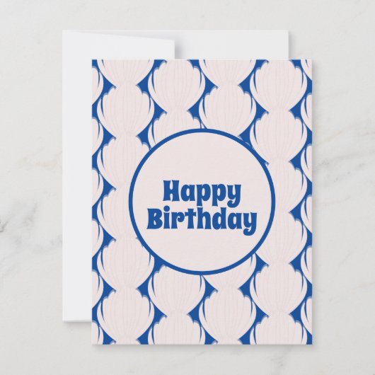 シーシェルパターンピンクブルー誕生日 (正面)