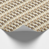 シーシェルパターン夏の自然の色合い茶色 ラッピングペーパー (角)