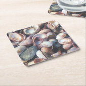 シーシェルパーティーコースター スクエアペーパーコースター (アングル)