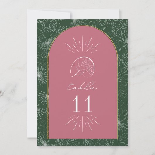 シーシェルパームビーチ結婚式テーブル番号 招待状 (裏面)