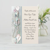 シーシェルパールエレガントビーチ結婚式 招待状 (スタンド正面)