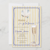 シーシェルパール&プロセッコイエローストライプの 招待状 (正面)