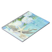 シーシェルヒトデビーチブルーホワイトシーショア ノートブック (左側)