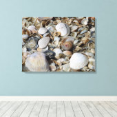 シーシェルビーチシーンマクロフォトウォールアート キャンバスプリント (インサイチュ (ウッドフロア))