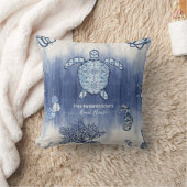 シーシェルビーチハウスネイビーシータートルシーホース名 クッション (ブランケット)