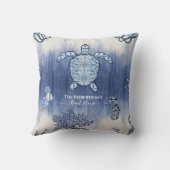 シーシェルビーチハウスネイビーシータートルシーホース名 クッション (裏面)