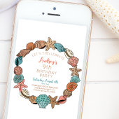 シーシェルビーチバースデーパーティー 招待状