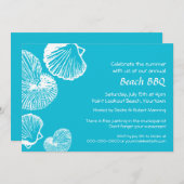 シーシェルビーチパーティの招待状 招待状 (正面/裏面)
