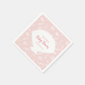 シーシェルビーチピンクガールズオーシャンベイビーシャワー スタンダードカクテルナプキン (角)