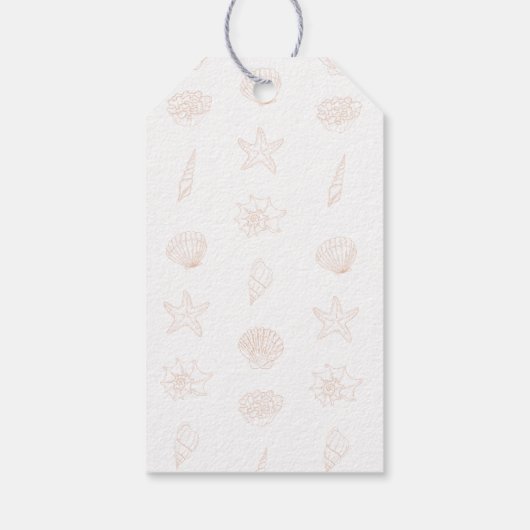 シーシェルビーチベイビーシャワーのご案内に感謝 ギフトタグ (裏面)