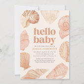 シーシェルビーチベビーシャワー 招待状 (正面)