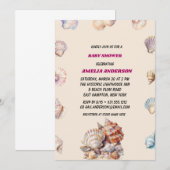 シーシェルビーチベビーシャワー 招待状 (正面/裏面)