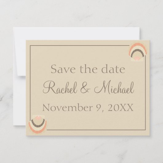 シーシェルビーチ結婚式チャーム セーブザデート (正面)