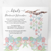 シーシェルビーチ結婚式トリフォールド招待状 三つ折り招待状 (内部最初)