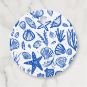 シーシェルビーチ結婚式ブルーホワイトカスタムホテル フェイバータグ (正面)