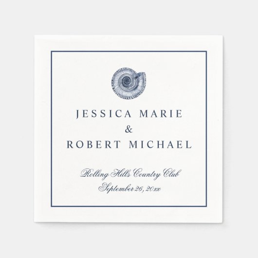 シーシェルビーチ結婚式披露宴 スタンダードカクテルナプキン (正面)