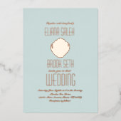 シーシェルビーチ結婚式押し箔招待状 箔招待状 (正面)