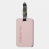 シーシェルピンクビーチフォトデザインとカスタム文字 ラゲッジタグ (裏面縦)