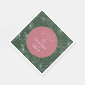 シーシェルピンク&グリーンパームトロピカルビーチ結婚式 スタンダードランチョンナプキン (角)