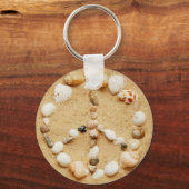 シーシェルピースサインキーチェーン キーホルダー (正面)