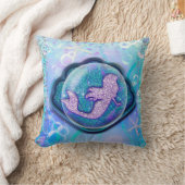 シーシェルフィットの人魚グリッター女の子マジカル クッション (ブランケット)