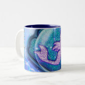 シーシェルフィットの人魚グリッター女の子マジカル ツートーンマグカップ (正面左)