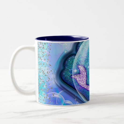 シーシェルフィットの人魚グリッター女の子マジカル ツートーンマグカップ (左)