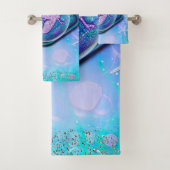 シーシェルフィットの人魚グリッター女の子マジカル バスタオルセット (インサイチュ)