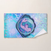 シーシェルフィットの人魚グリッター女の子マジカル バスタオルセット (ハンドタオル)