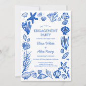 シーシェルフレームエンゲージメントビーチカスタム 招待状 (正面)