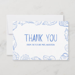 シーシェルフレームハンドドロー サンキューカード