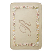 シーシェルフレームビーチ砂とモノグラム バスマット (正面縦)