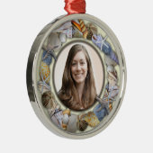 シーシェルフレーム、ラウンド写真クリスマスオーナメント メタルオーナメント (右)