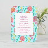 シーシェルブライダルシャワーカラフルエレガントカスタム 招待状 (スタンド正面)