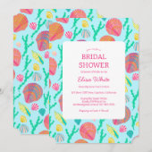 シーシェルブライダルシャワーカラフルエレガントカスタム 招待状 (正面/裏面)
