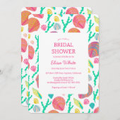 シーシェルブライダルシャワーカラフルエレガントカスタム 招待状 (正面/裏面)