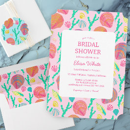 シーシェルブライダルシャワーフェミニンエレガントカスタム 招待状