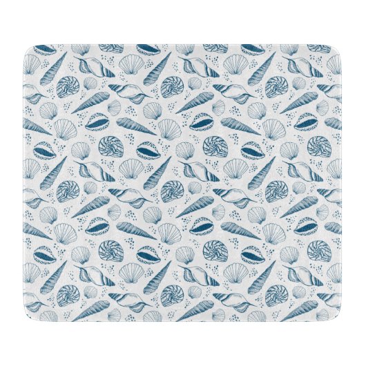 シーシェルブルーホワイトビーチ カッティングボード (正面)