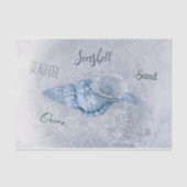 シーシェルブルーヴィンテージアンティークビーチエフェメラ 薄葉紙 (正面)