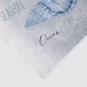 シーシェルブルーヴィンテージアンティークビーチエフェメラ 薄葉紙 (詳細)