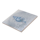 シーシェルブルーヴィンテージアンティーク海ビーチテクスチャ タイル (側面)